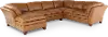Sierra Camel Brown Leather 3-Piece Sectional
