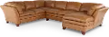 Sierra Camel Brown Leather 3 Piece Sectional