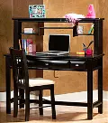 Laguna Black Contemporary Desk & Hutch