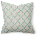 Turquoise Quatrefoil Throw Pillow