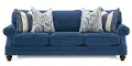 98 Inch Blue Upholstered Sofa