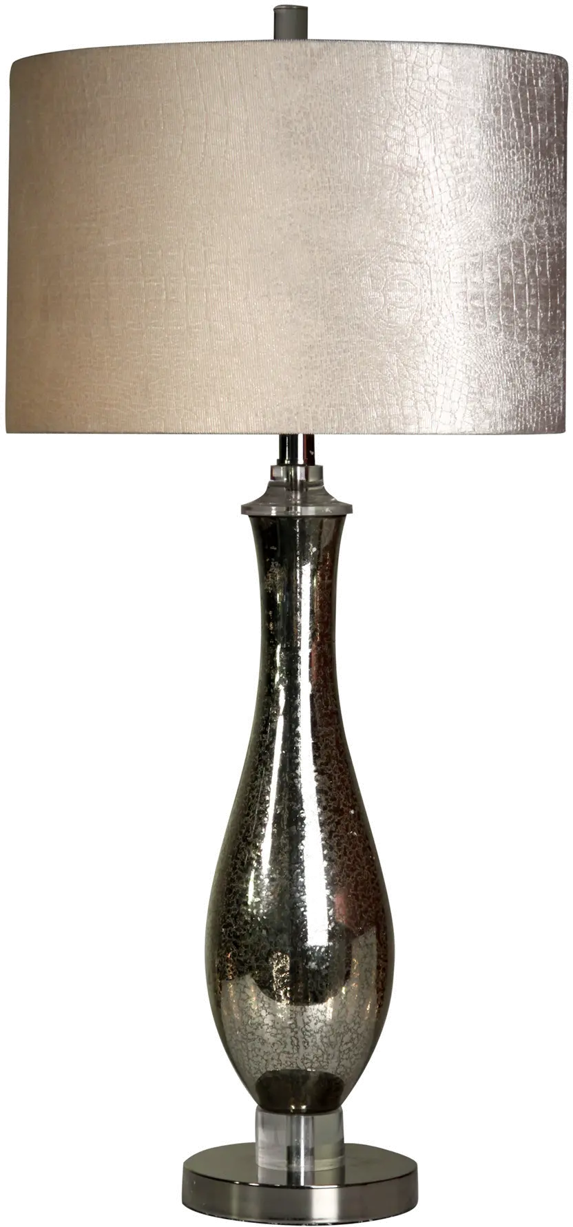 32 Inch Steel and Mercury Glass Table Lamp-1