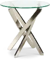 Zila Silver Glass End Table