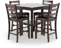 Tahoe Dark Brown 5 Piece Counter Height Dining Set