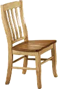Light Brown Two Tone Slat Back Dining Room Chair - Quails Run Collection
