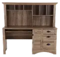 Harbor View Brown Computer Desk with Hutch