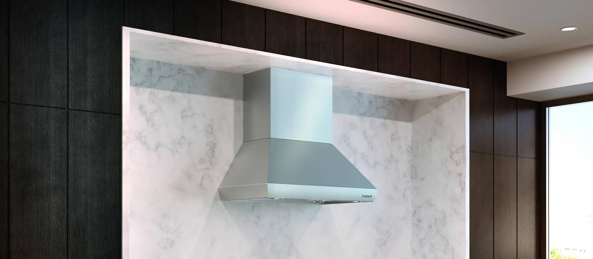 PWC422418 Wolf Pro 42 Inch Wall Chimney Hood - Stainless Steel-1