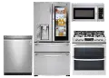 LG-SS-4PC-GAS-KIT LG 4 Piece Gas Kitchen Appliance Package with French Door in Door Refrigerator - Stainless Steel