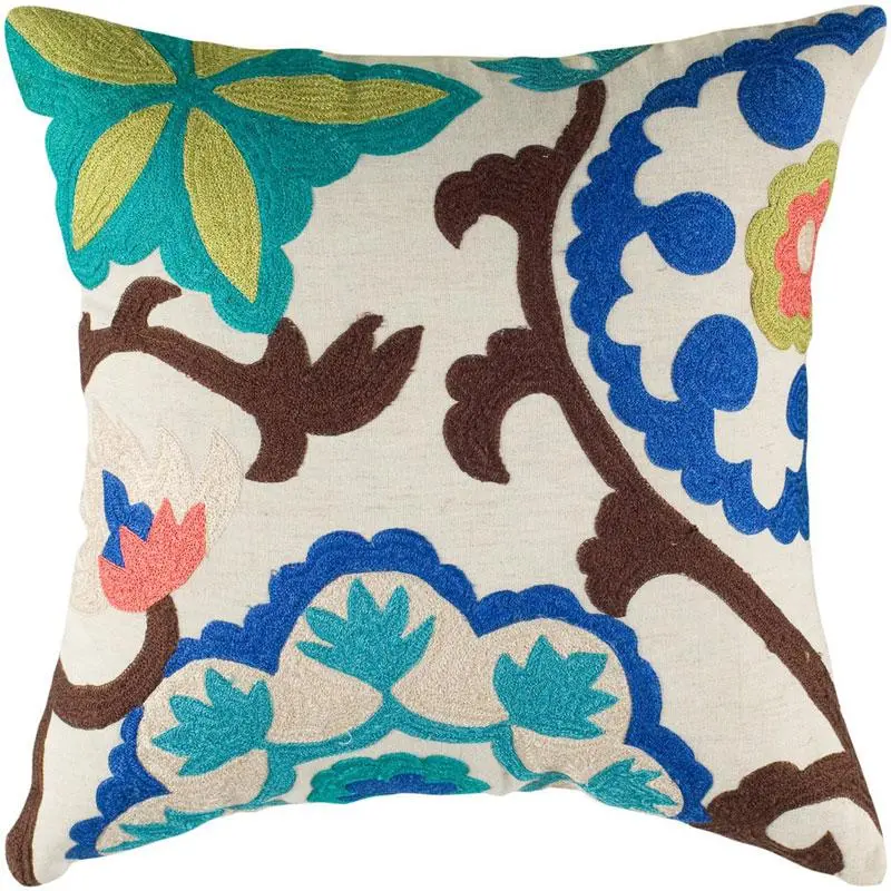 Multi Colored Suzani Throw Pillow-1