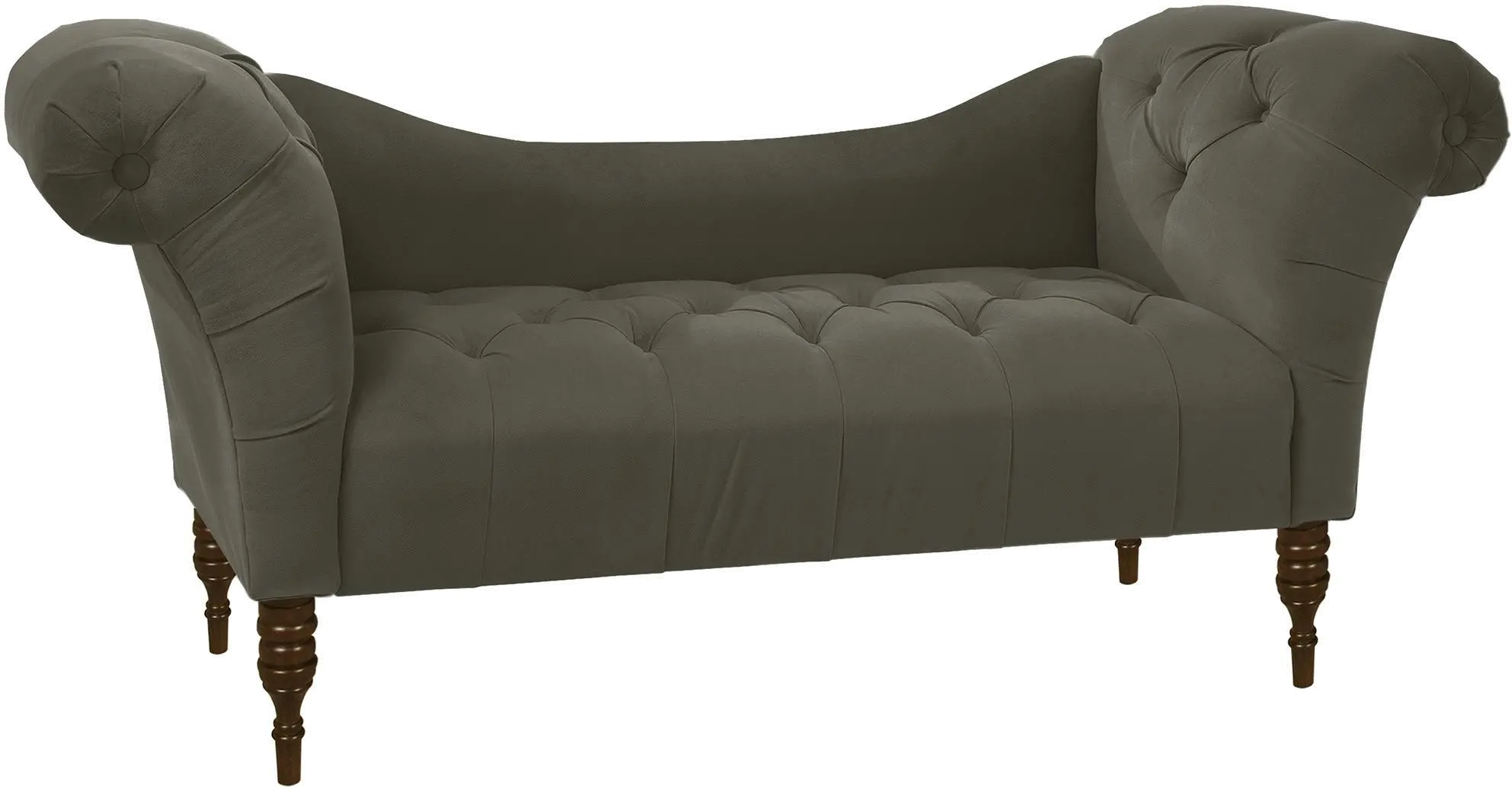 6006ESPVLVPWT Edith Pewter Velvet Tufted Lounge Chaise- Skyline Furniture-1