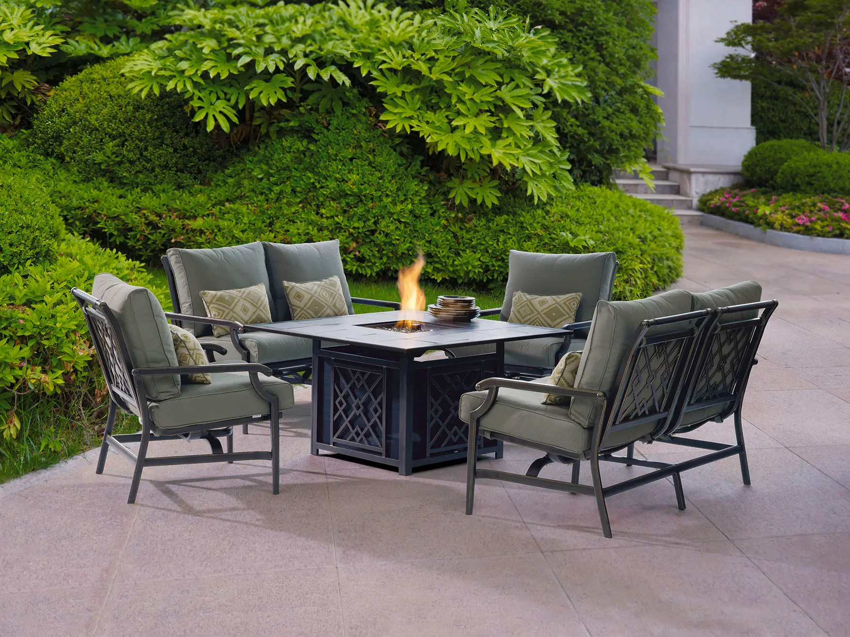 Santa Paula Collection 5 Piece Fire Pit Set-2