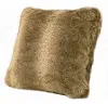 Brown Faux Wolf Fur Throw Pillow