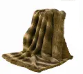 Gray-Toned Faux Wolf Fur Throw