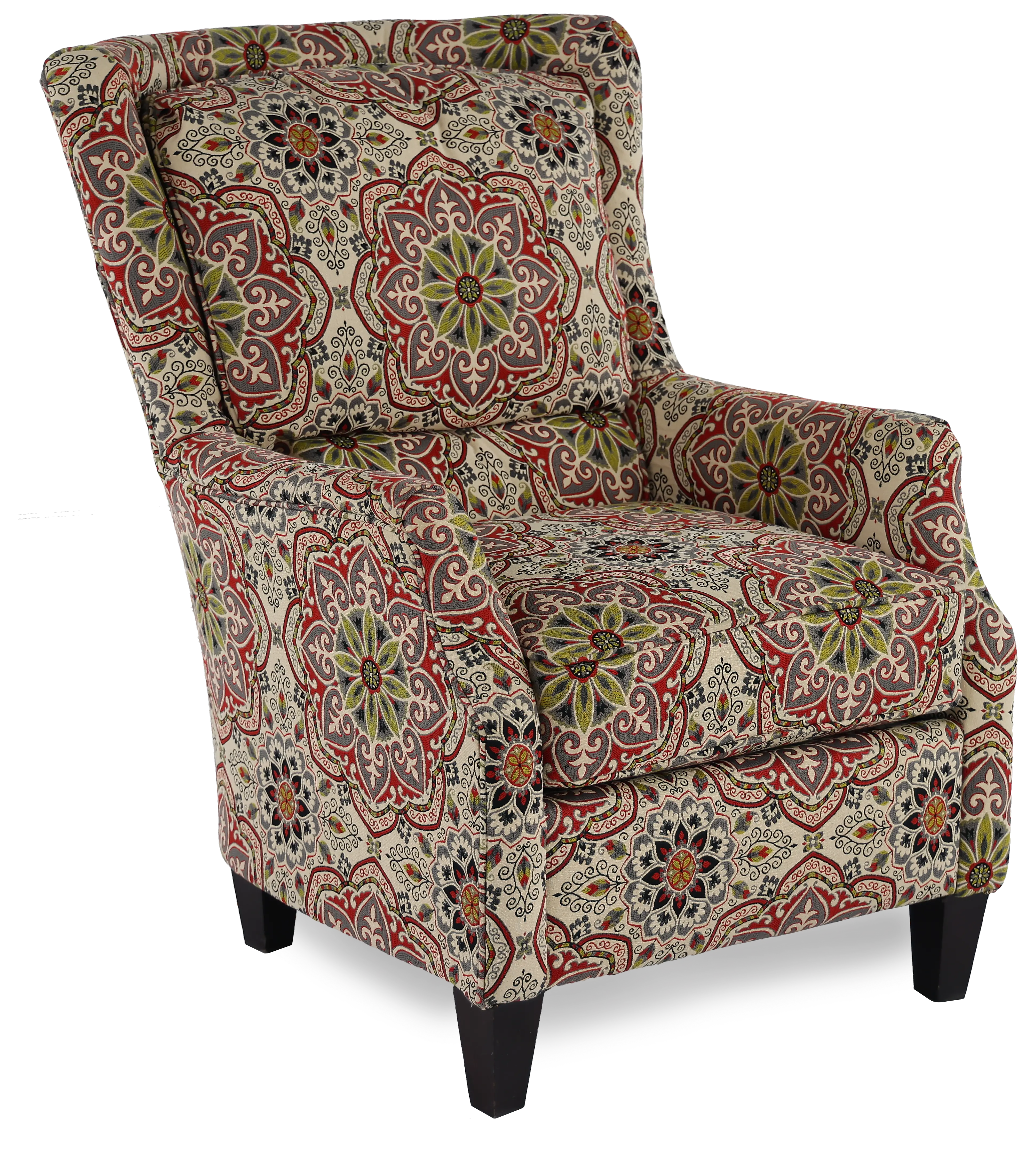 Loren Red and Green Poppy Accent Chair-1