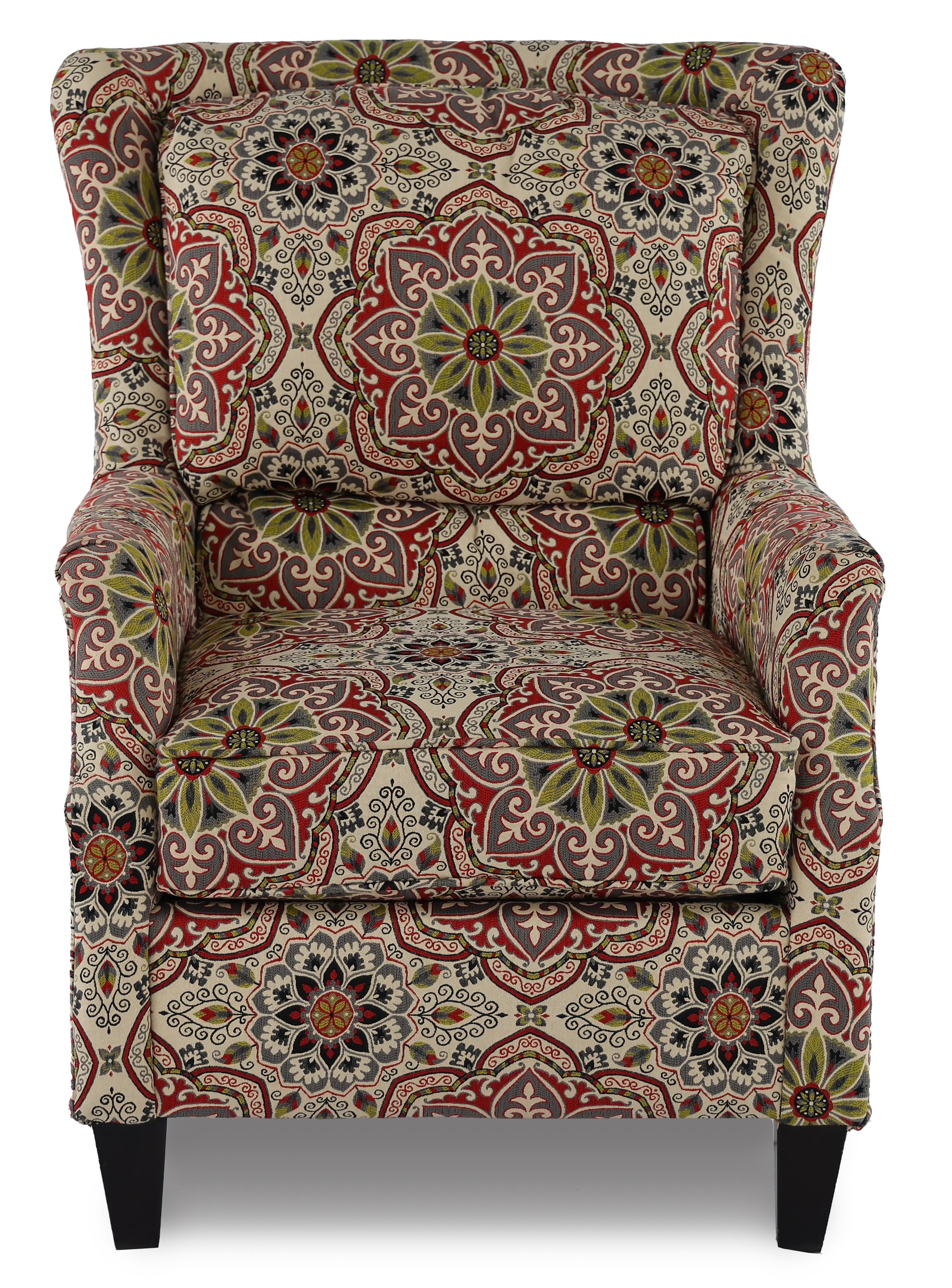 Loren Red and Green Poppy Accent Chair-2