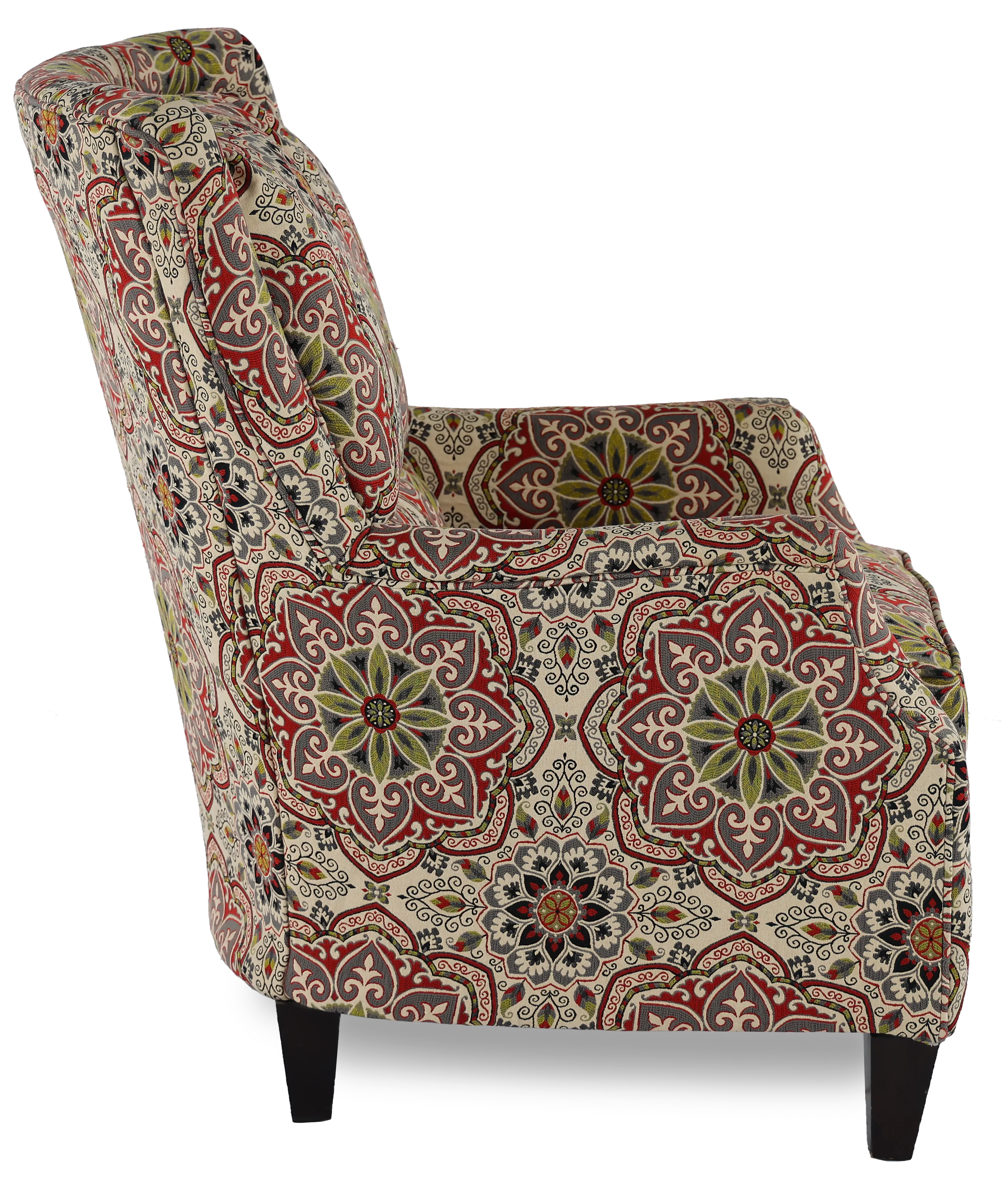 Loren Red and Green Poppy Accent Chair-4