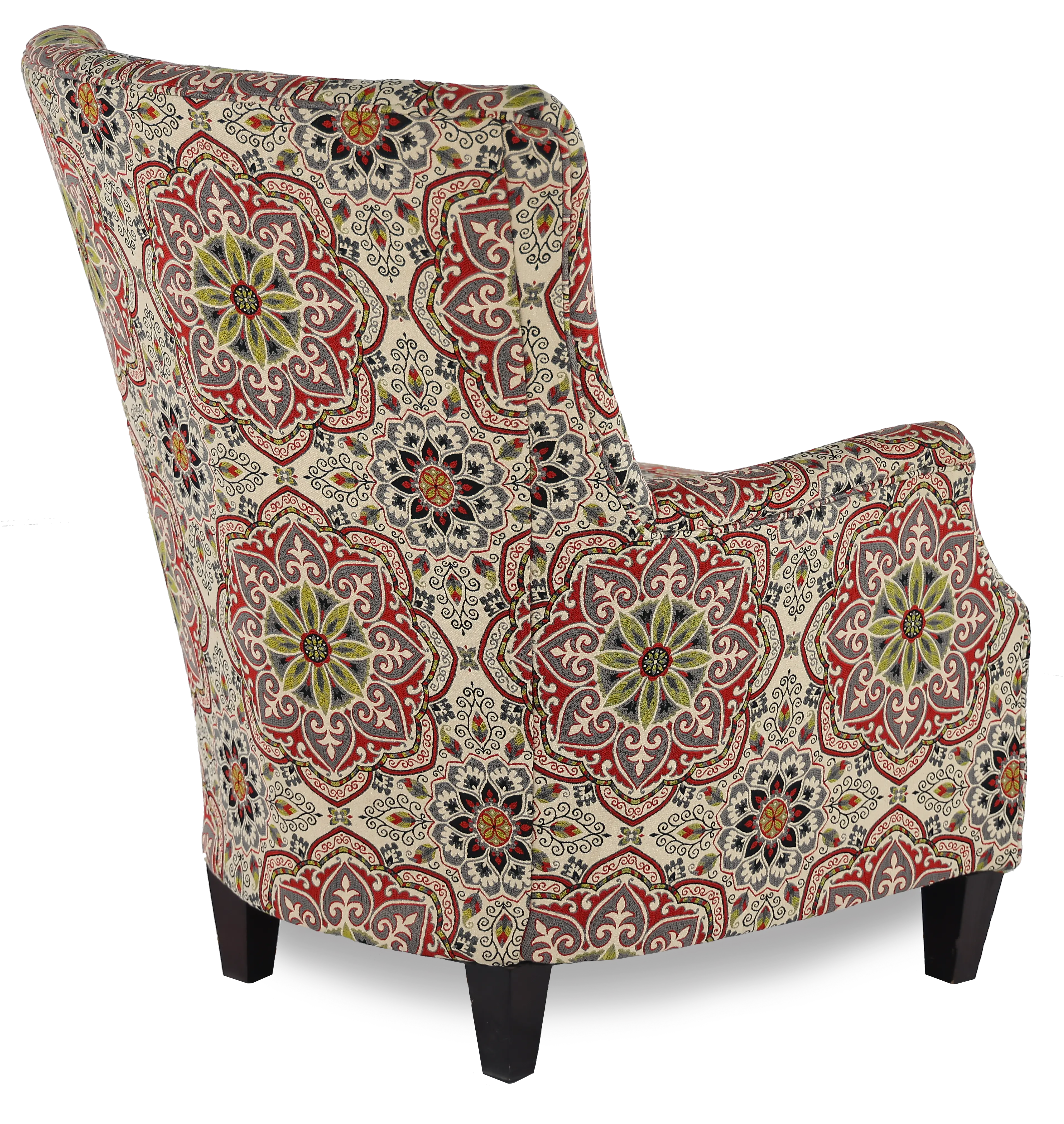Loren Red and Green Poppy Accent Chair-5