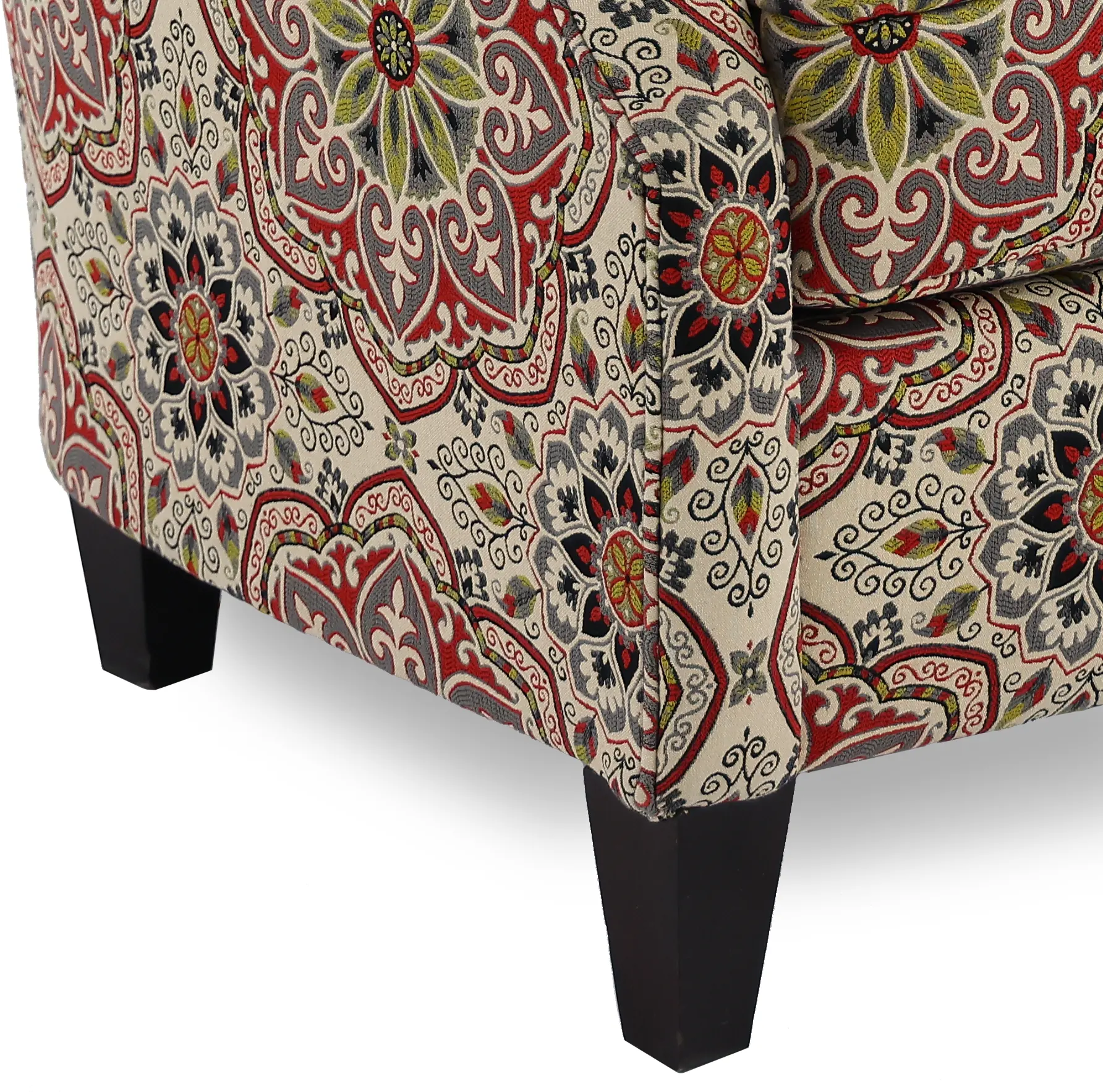 Loren Red and Green Poppy Accent Chair-6