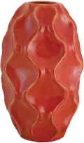 17 Inch Red-Orange Tall Ceramic Vase