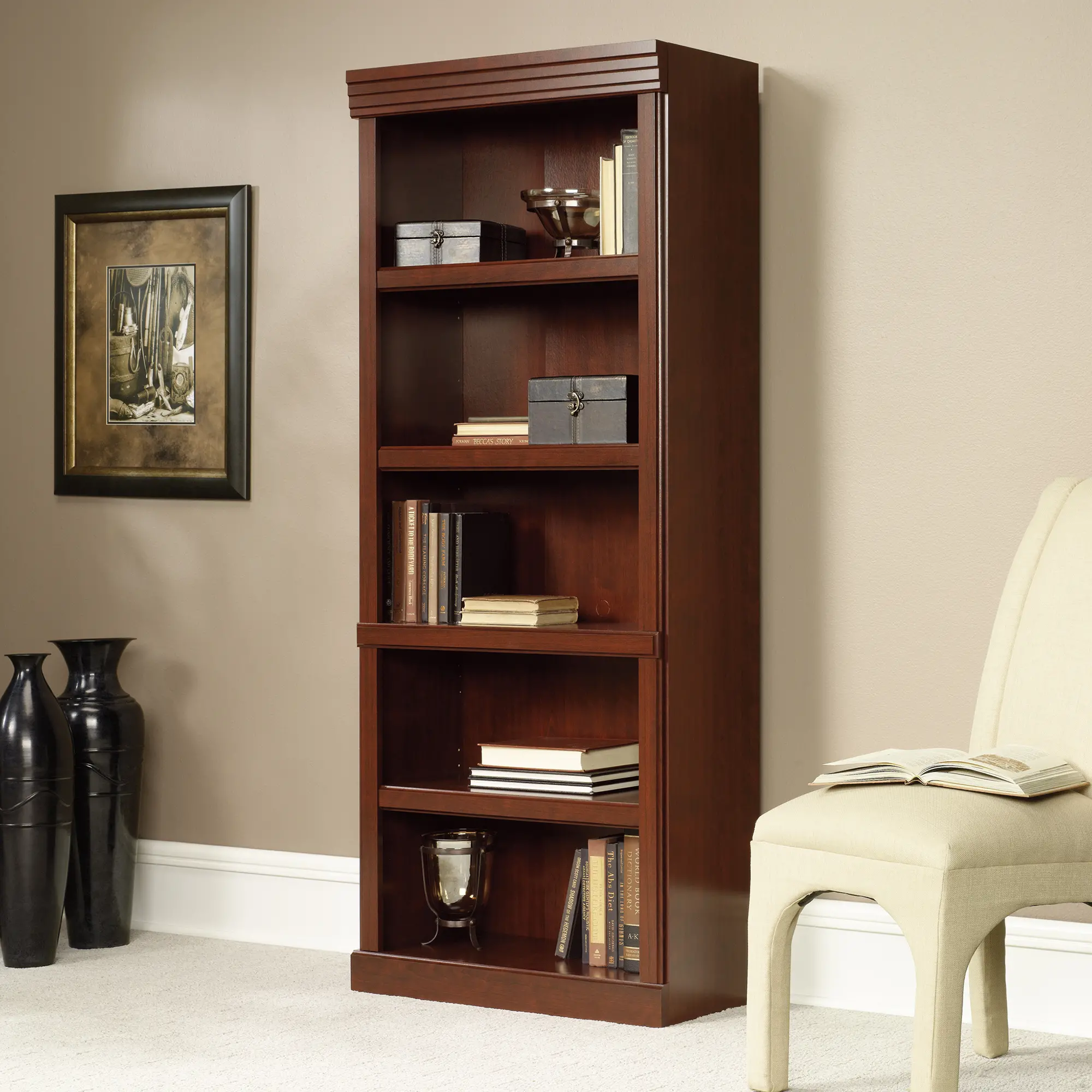 Classic Cherry Library Bookcase-1