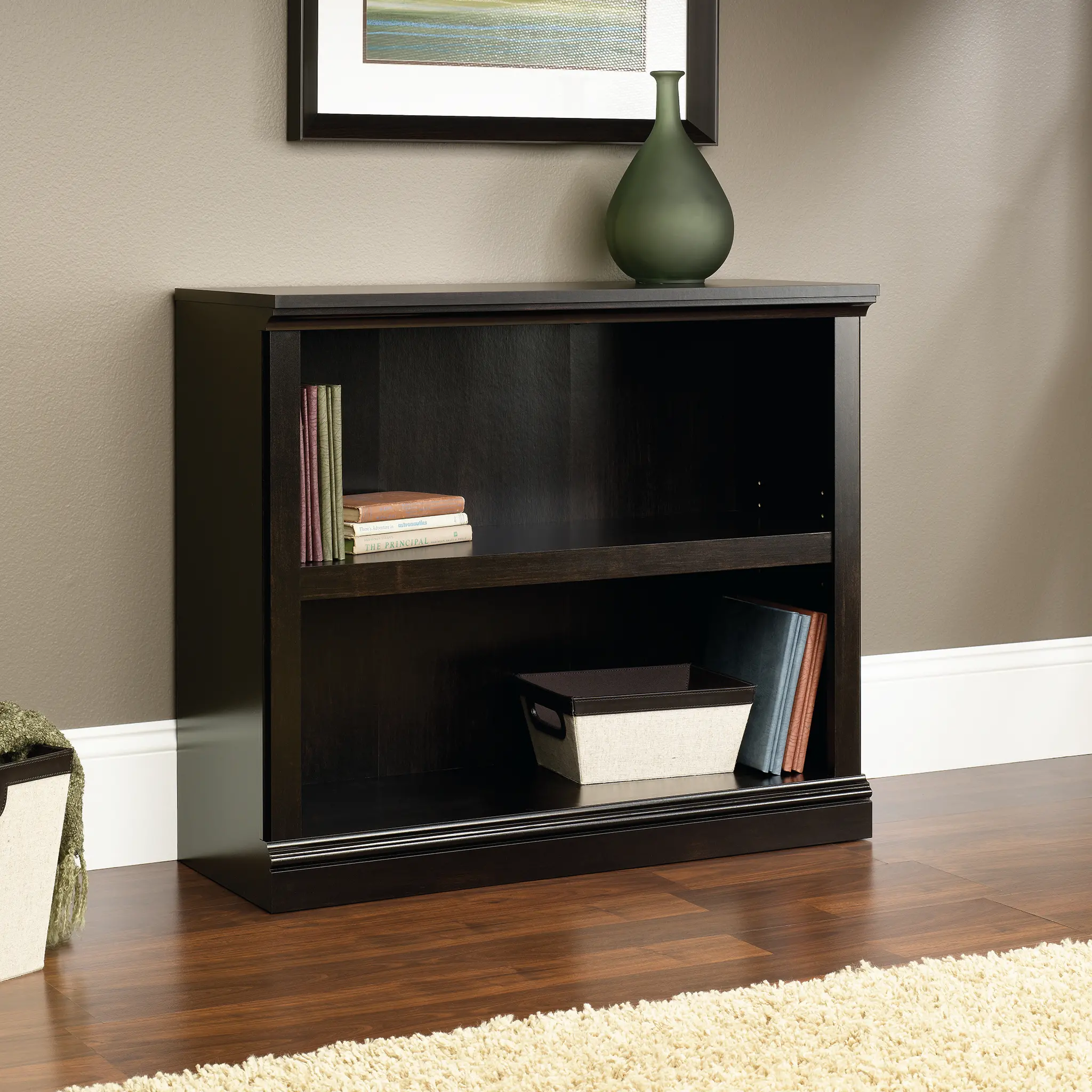 Black 2-Shelf Bookcase-1