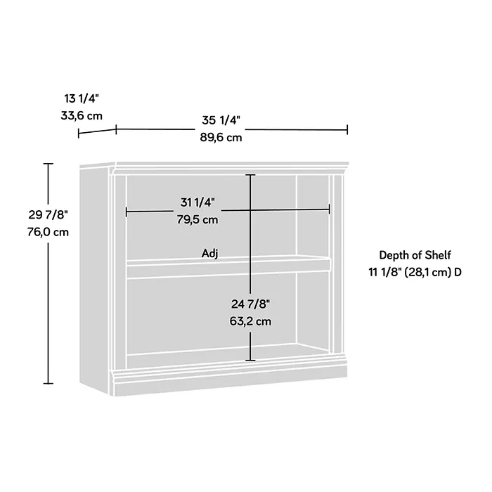 Black 2-Shelf Bookcase-2