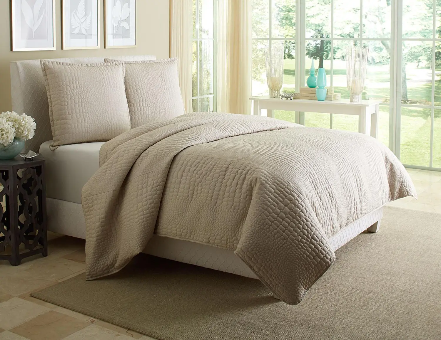 Taupe Dash Queen 3 Piece Bedding Collection-1