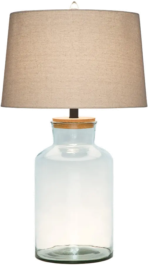 G2165/GLASS 28 Inch Clear Glass Table Lamp-1