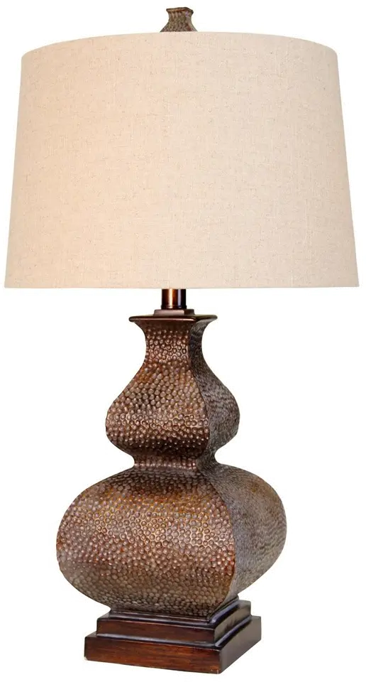 Subtle Golden Table Lamp with White Wash Finish-1