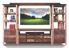 Antique Red Pine 4 Piece Entertainment Center
