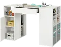 7550729 Crea White Counter Height Craft Table with Storage - South Shore