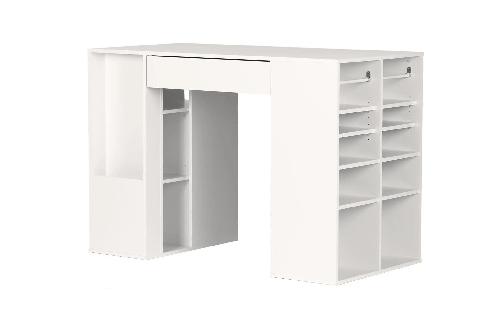 7550729 Crea White Counter Height Craft Table with Storage-1