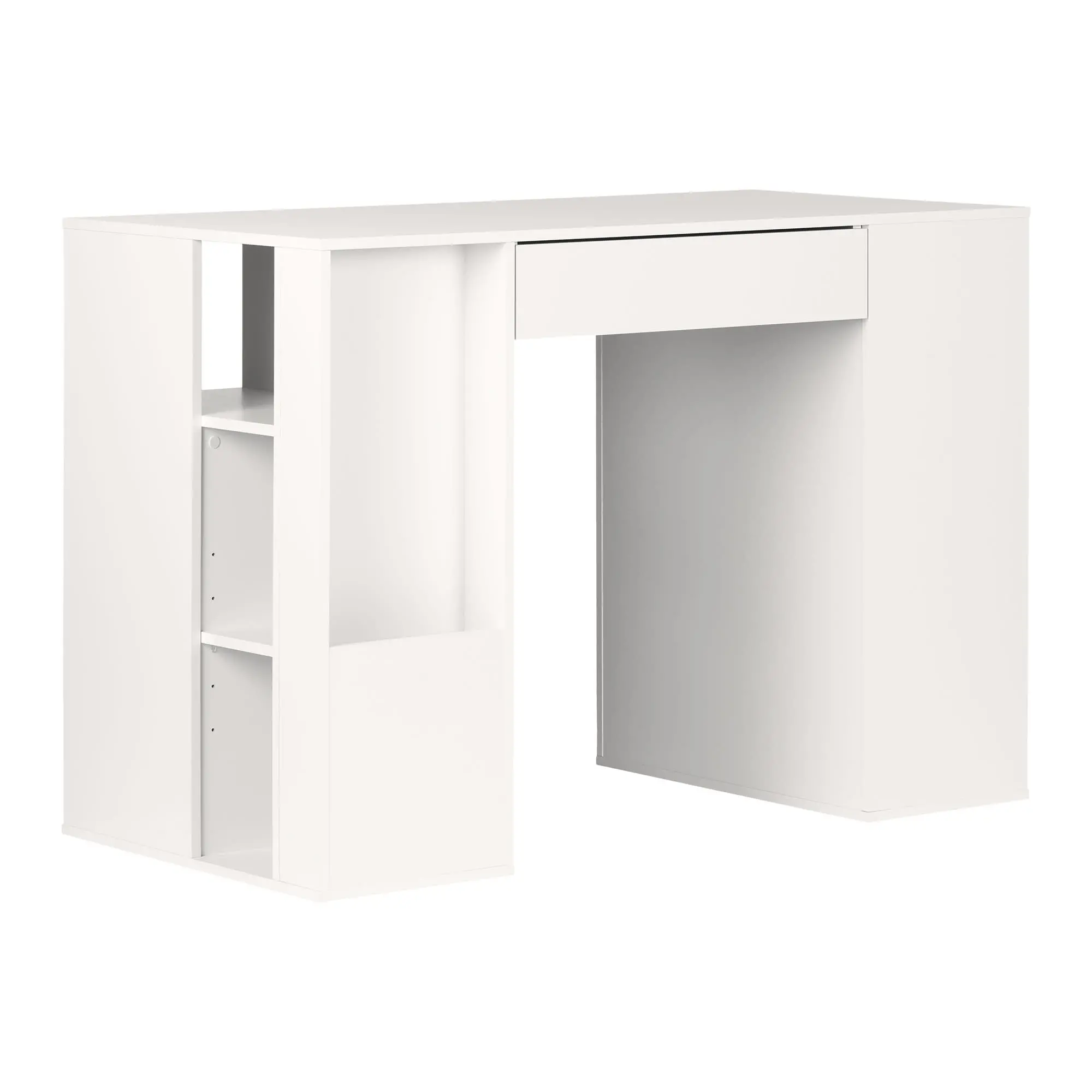 7550729 Crea White Counter Height Craft Table with Storage-7