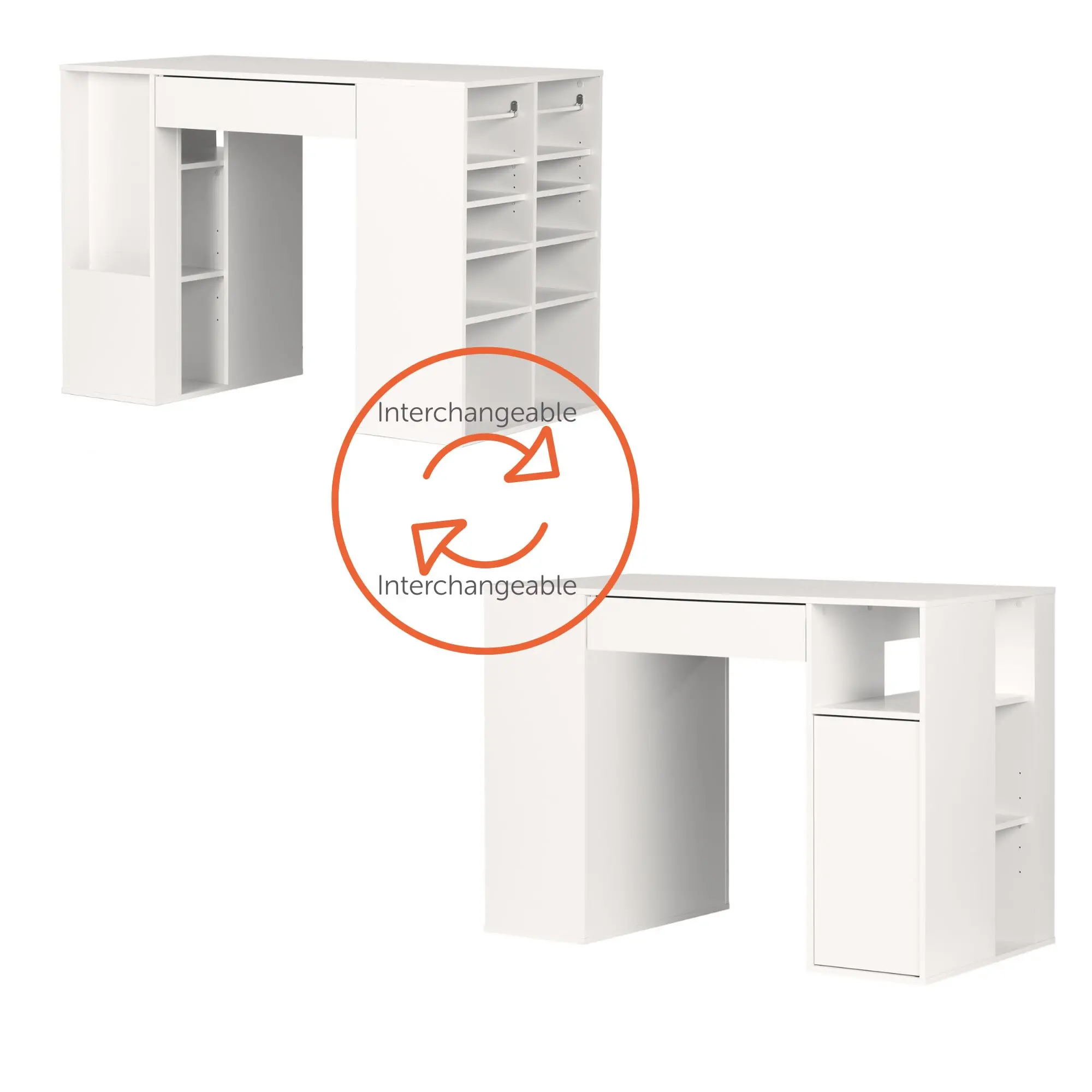 7550729 Crea White Counter Height Craft Table with Storage-9