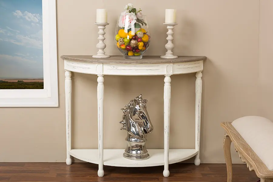 PLM2VM/M-B-CA Traditional French White Accent Table - Vologne-2