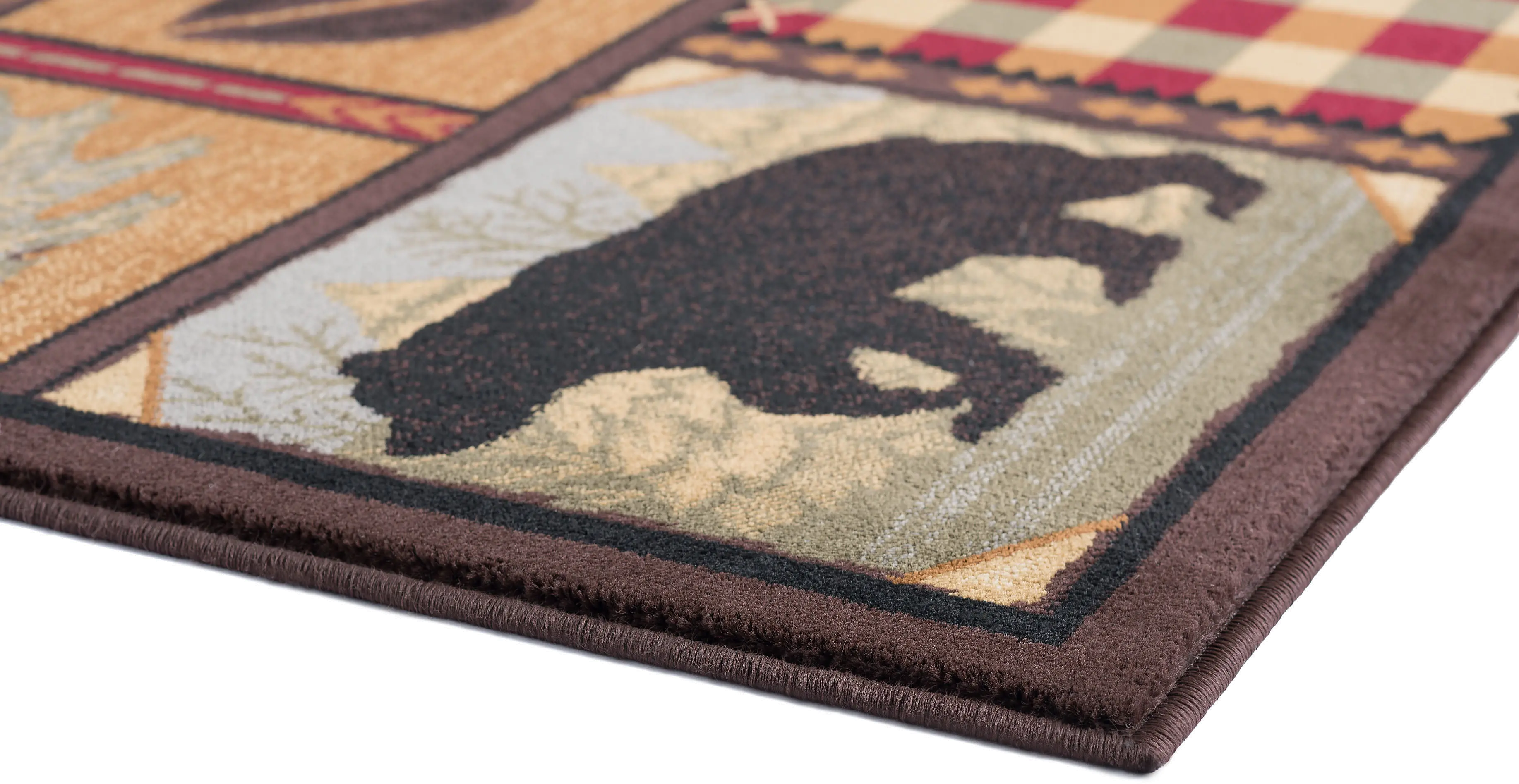 NTR6548 5X8 5 x 7 Medium Tan, Green, and Red Area Rug - Nature-4