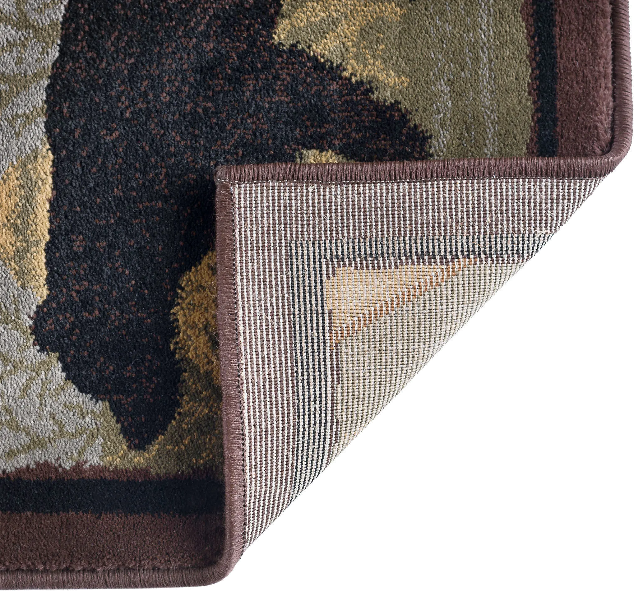 NTR6548 5X8 5 x 7 Medium Tan, Green, and Red Area Rug - Nature-5