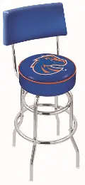 Chrome Swivel Bar Stool with Back Rest - Boise State