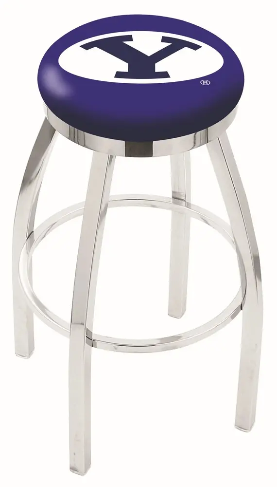 Chrome Swivel Counter Height Stool - BYU-1
