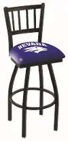 Black Slat Back Swivel Bar Stool -UNR