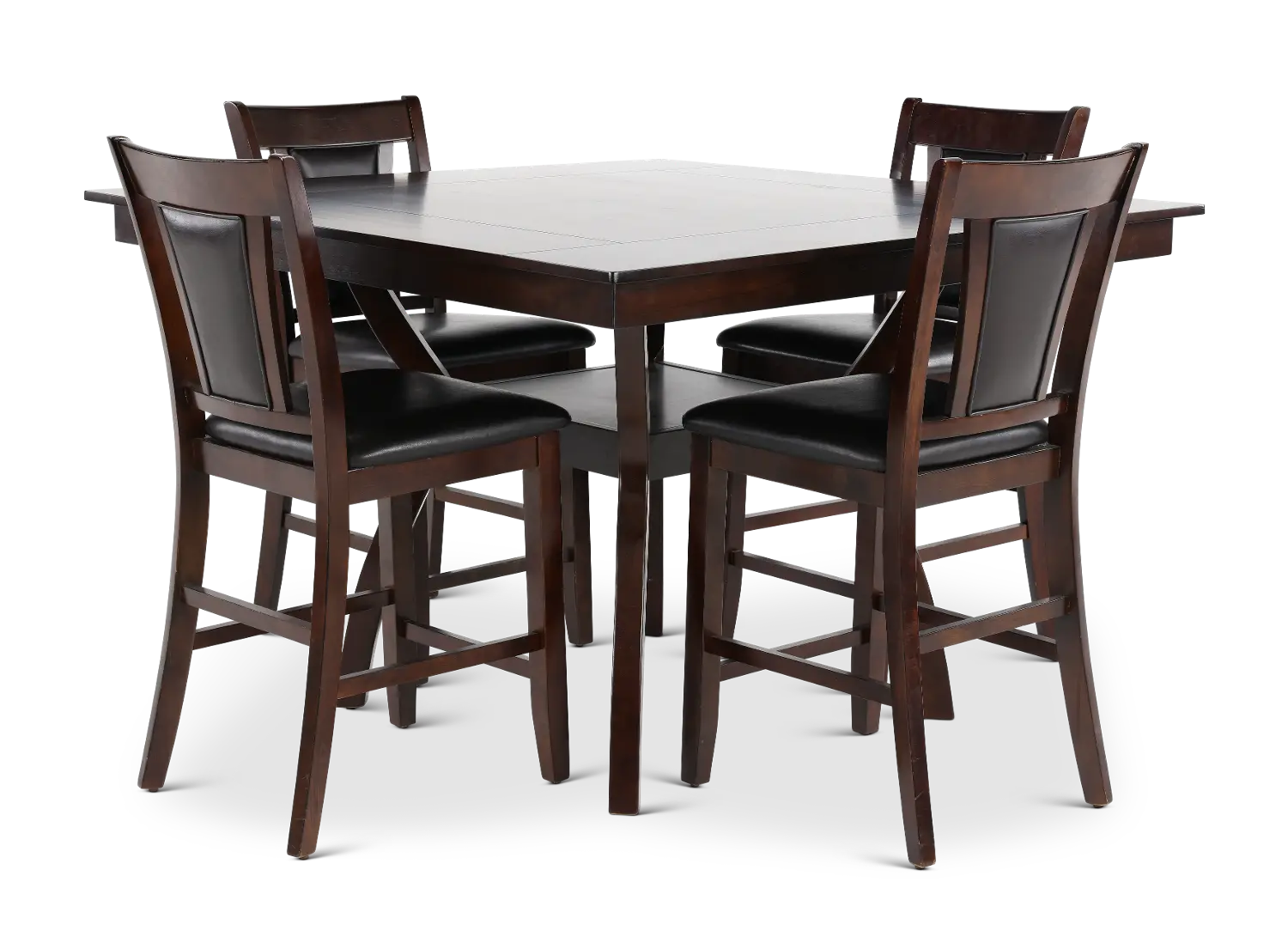 Brent Dark Cherry 5 Piece Counter Height Dining Set-1