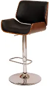 LCLOSWBABLWA London Black and Chrome Swivel Adjustable Bar Stool