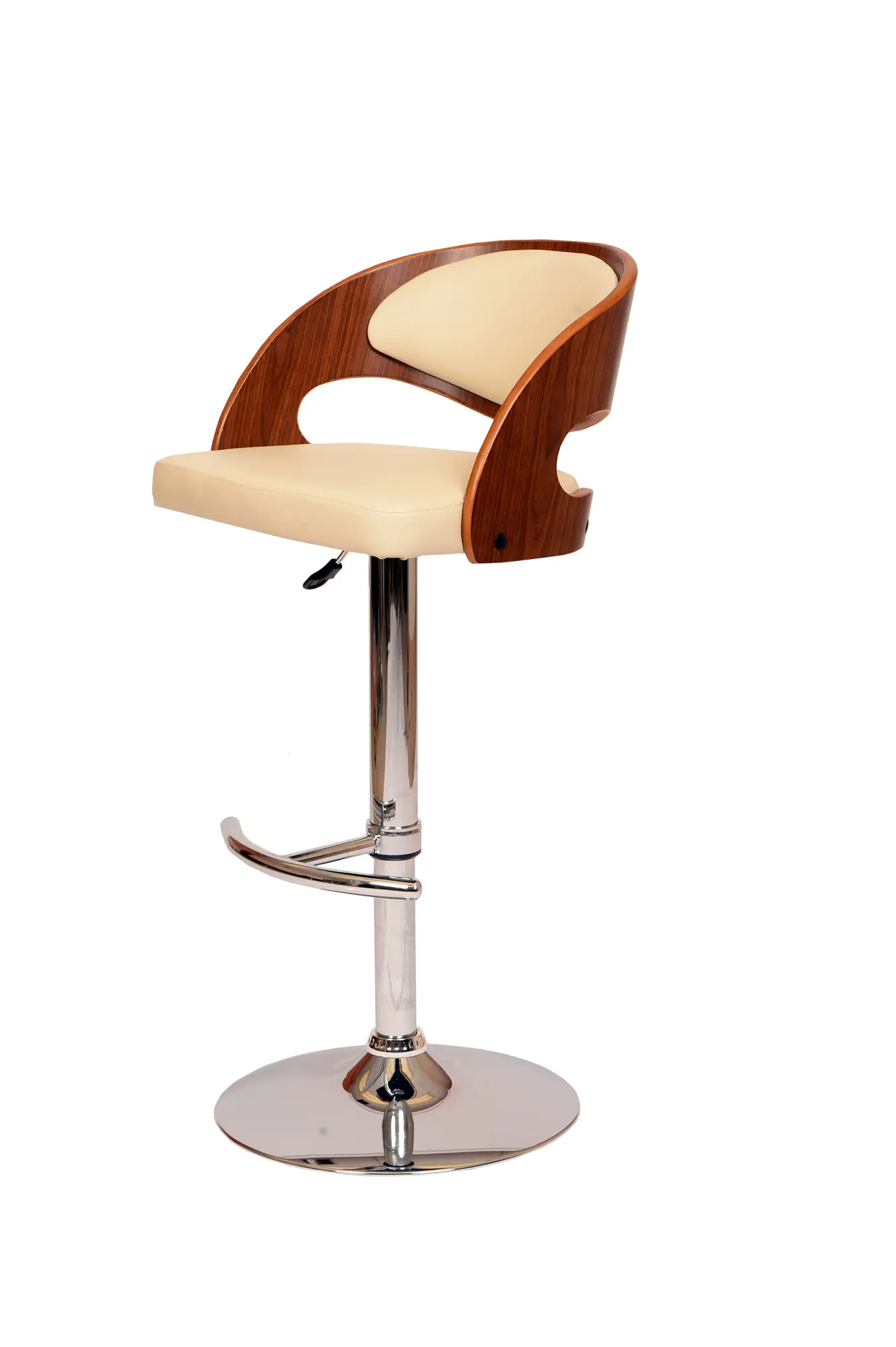 LCMASWBACRWA Malibu Cream Walnut Swivel Adjustable Bar Stool-1