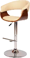 LCPASWBACRWA Paris Cream and Walnut Adjustable Swivel Bar Stool