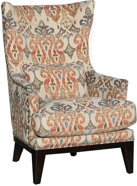 Traditional Sand Pattern Wingback Chair - Silver Lake-1