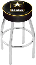 Chrome 25 Inch Cushion Swivel Counter Stool - US Army
