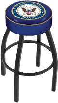 Black 25 Inch Cushion Swivel Counter Stool - US Navy