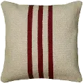 Beige and Red 18 Inch Striped Throw Pillow