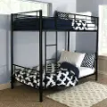 BTOTBL Modern Black Metal Twin-over-Twin Bunk Bed - Walker Edison