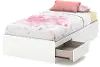9018A1 White Twin Mates Bed with 3 Drawers (39 Inch) - South Shore